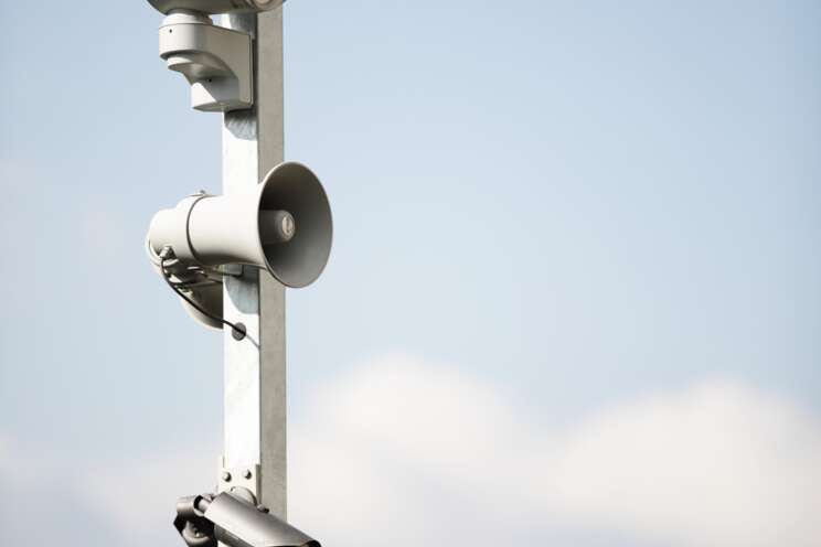 Videoovervågning i et videotårn på en byggeplads