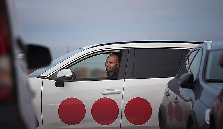 Mobiler Streifendienst auf Streifenfahrt