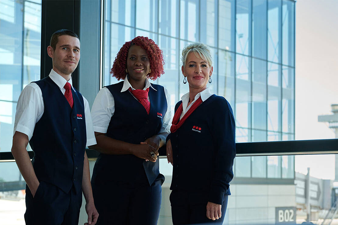 Securitas Mitarbeitende am Flughafen in Berlin