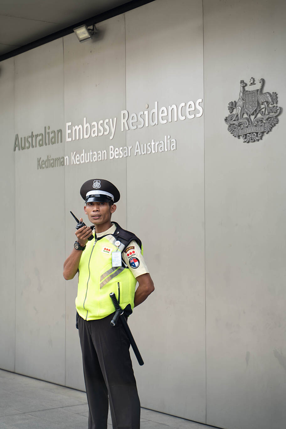 officer outside residences