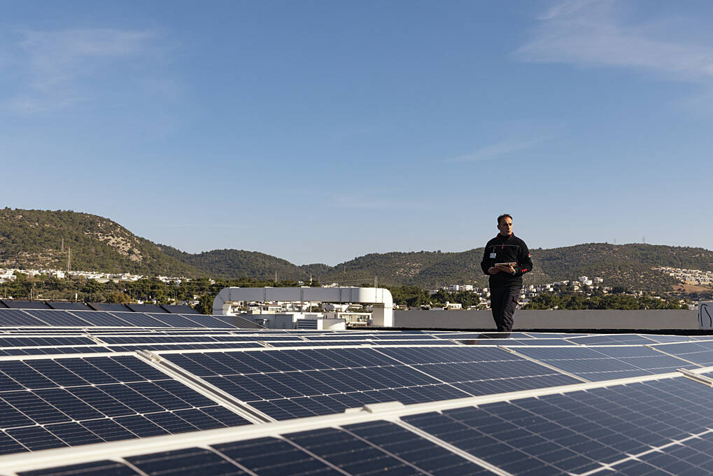 Securitas mobile patrol officer conducting a patrol at a client solar farm.