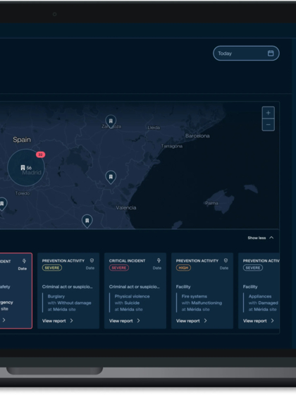 A phone that displays security-related incidents in the MySecuritas mobile app.