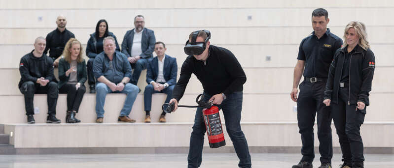 Securitas Ireland security officers participating in hands-on training sessions.